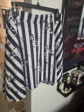 Beetlejuice Striped SandwormPrint A-Line Skirt